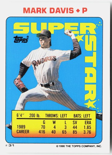 1990 topps stickers mark - topps,